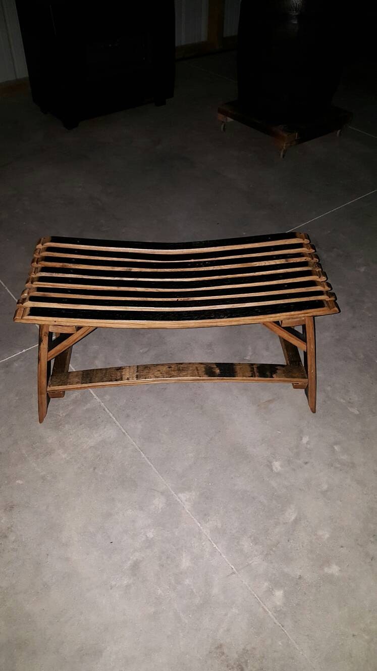 Whiskey Barrel Stave Bench, FREE Shipping Made in the USA!