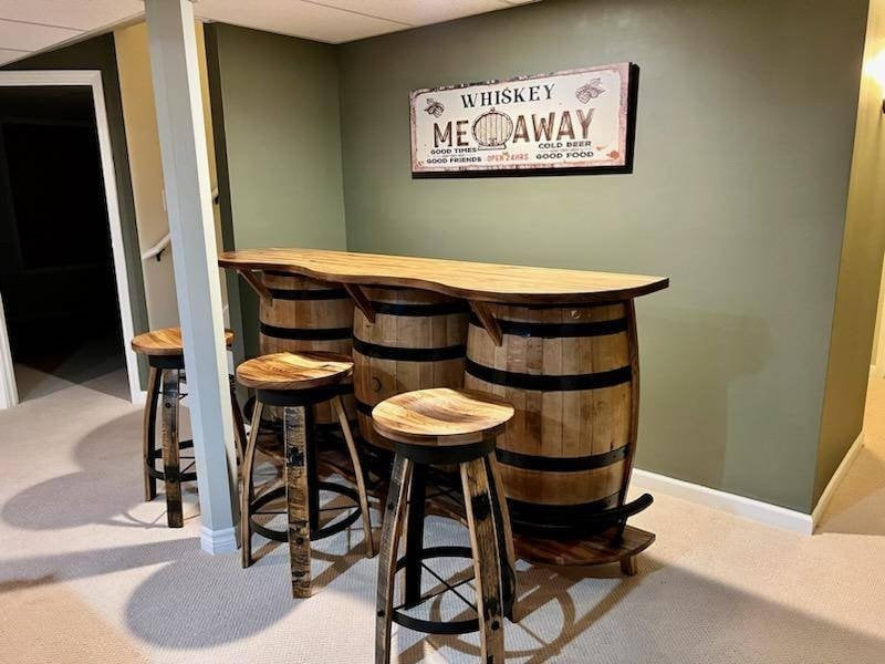 Whiskey Barrel Bar Bourbon Barrel Bar, Burnt Hickory Bar