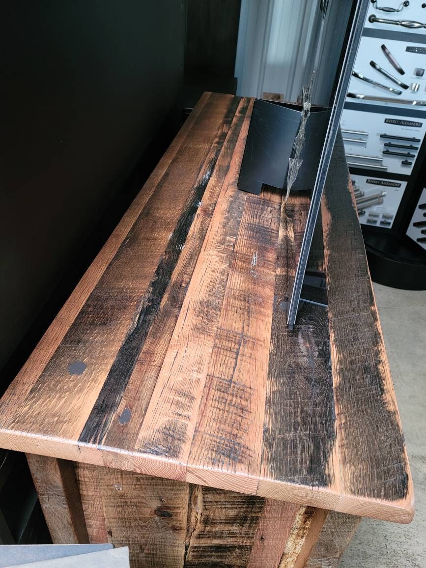 Reclaimed Barnwood Entertainment Center, TV Stand. Authentic, Beautiful Solid Amish Built 60"long X 20" deep X 34" tall, Free Shipping
