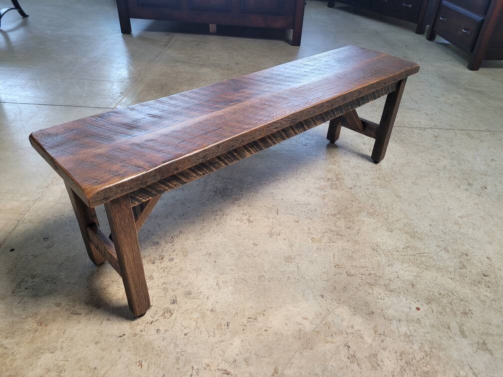 Reclaimed Barnwood Bench, Free Shipping - Made in the USA!