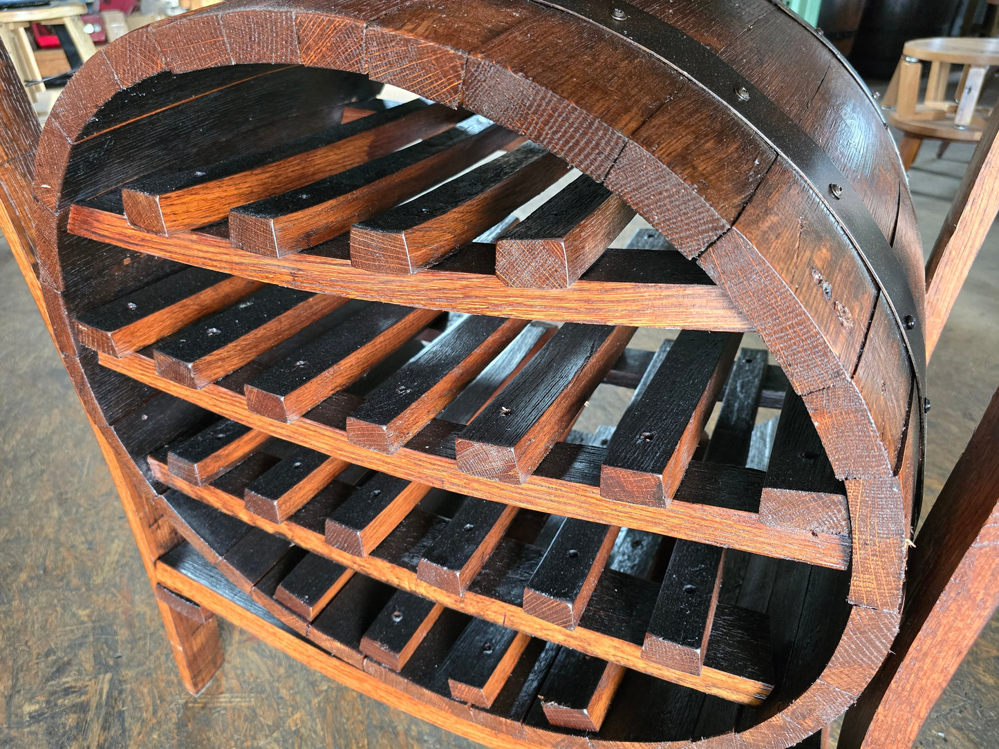Wine Rack Made From Authentic Whiskey Barrels Whiskey Barrel Wine Rack