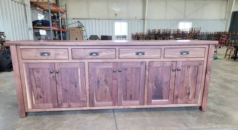 Rustic Walnut Sideboard Buffet
