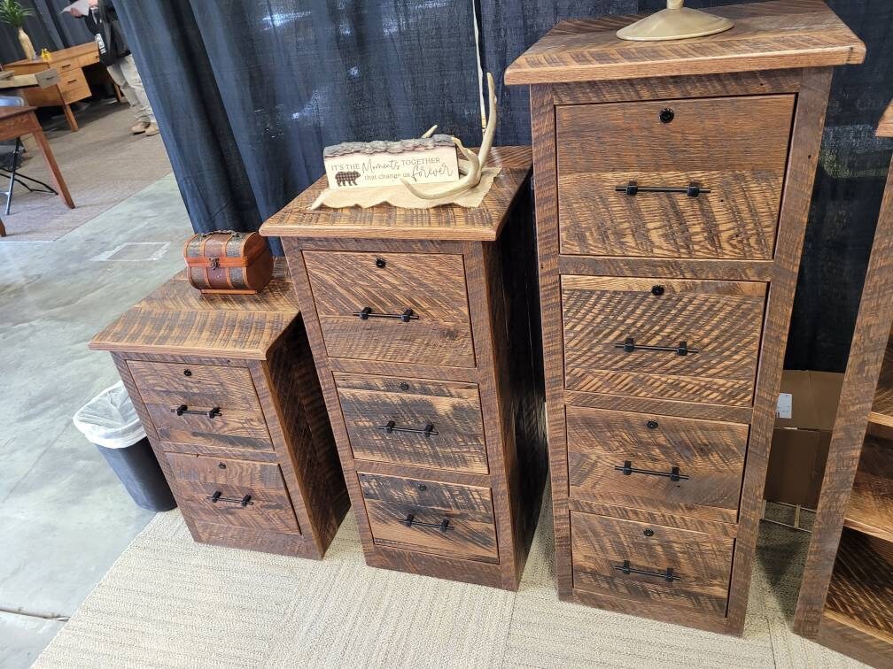 Reclaimed Barnwood Filing Cabinet, Choose Between 3 Sizes - Hand Built in the USA! Free Shipping
