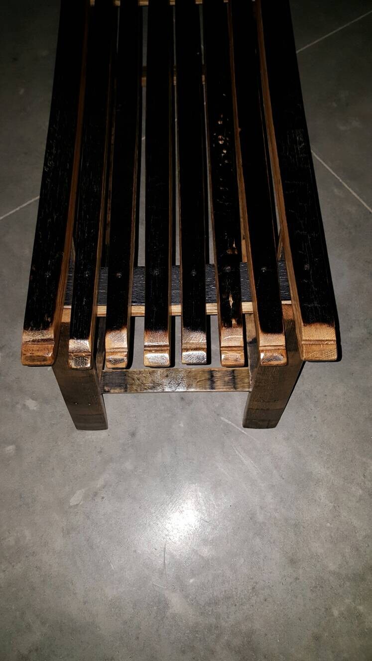 Whiskey Barrel Stave Bench, FREE Shipping Made in the USA!