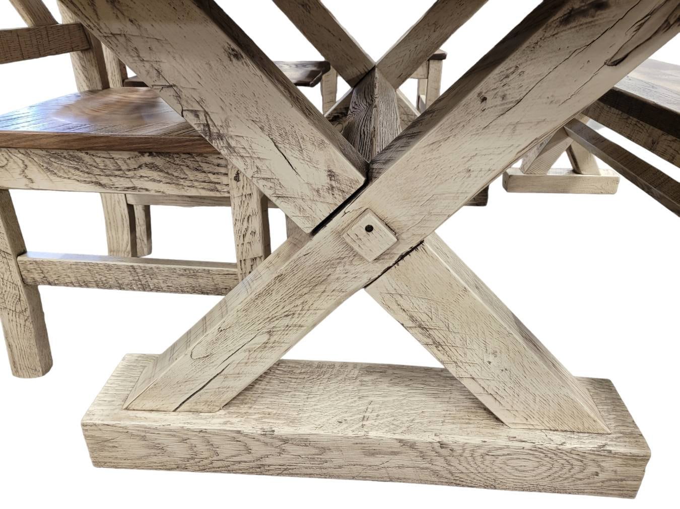 Western Railway Reclaimed Wooden Dining Table Set