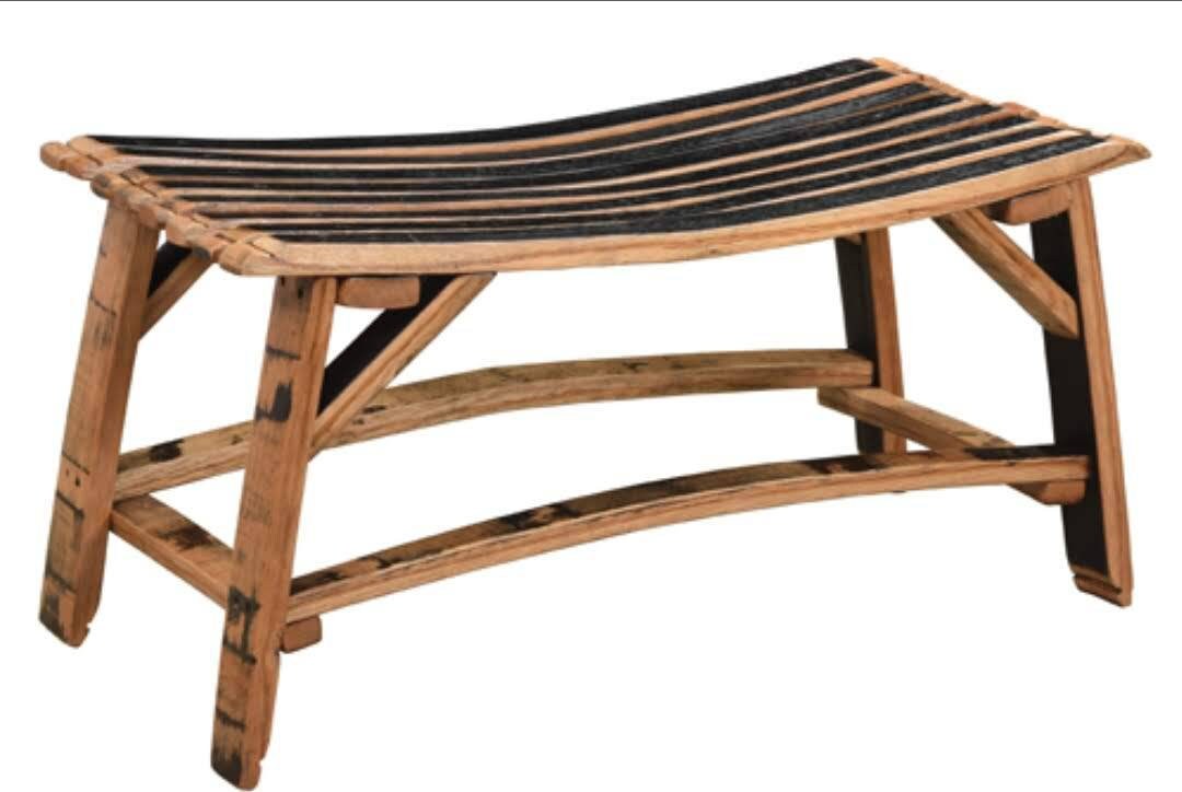 Whiskey Barrel Stave Bench, FREE Shipping Made in the USA!