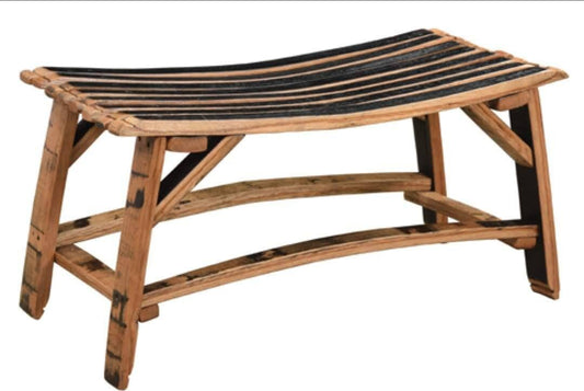 Whiskey Barrel Stave Bench, FREE Shipping Made in the USA!