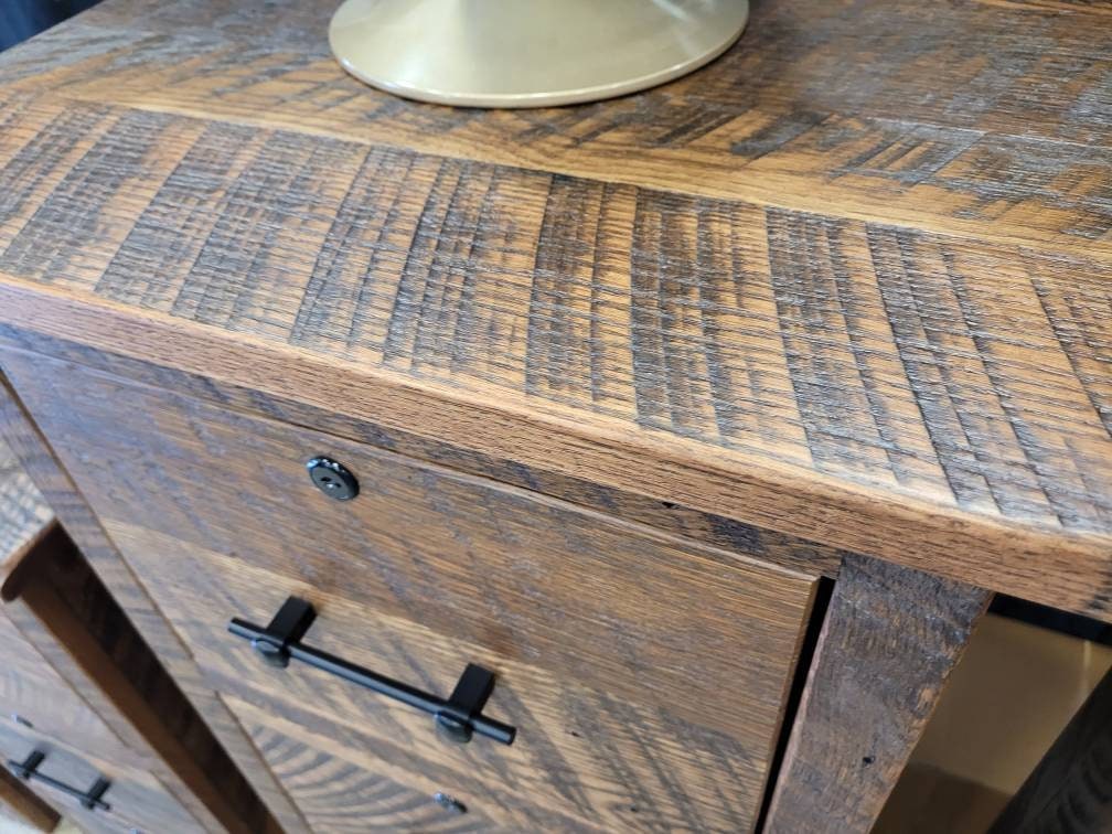 Reclaimed Barnwood Filing Cabinet, Choose Between 3 Sizes - Hand Built in the USA! Free Shipping