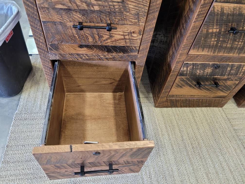 Reclaimed Barnwood Filing Cabinet, Choose Between 3 Sizes - Hand Built in the USA! Free Shipping