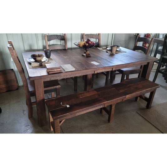 Reclaimed Barn Wood Dining Table Set