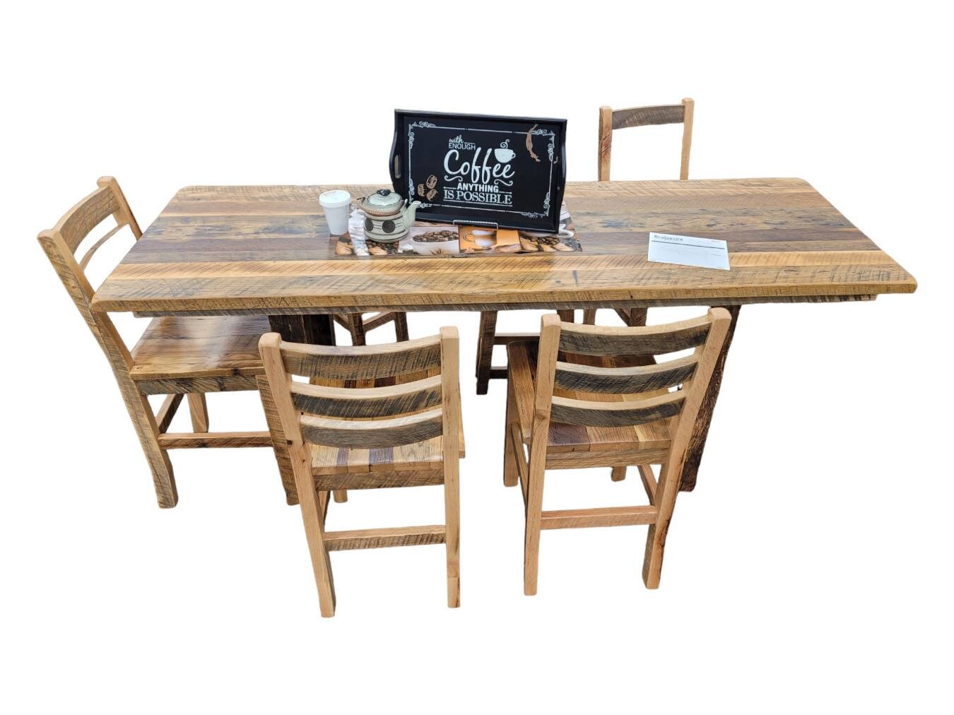 Timberland 7 Piece Reclaimed Barn Wood Table Set