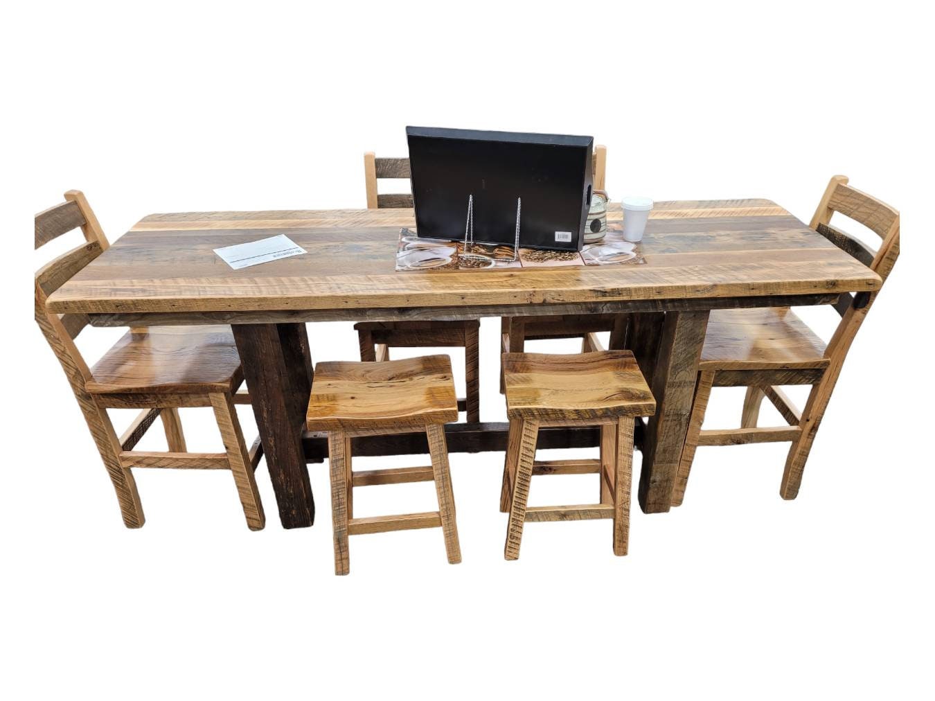 Timberland 7 Piece Reclaimed Barn Wood Table Set