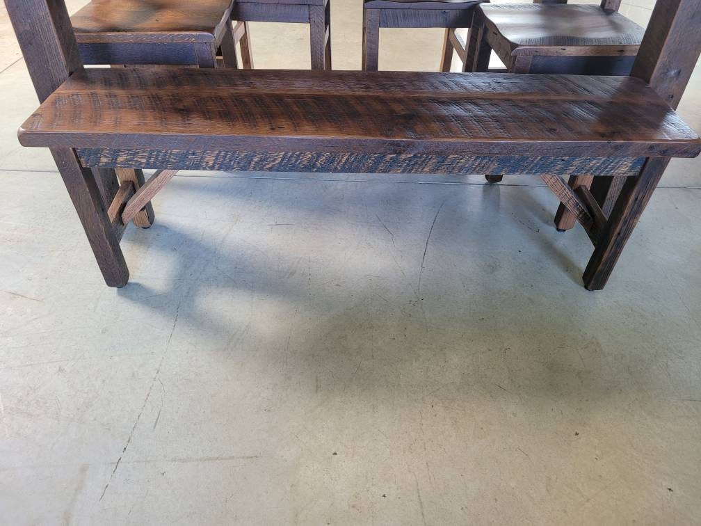 Reclaimed Pioneer Barnwood Dining Table Set, Made in the U.S.A., with Free Shipping!