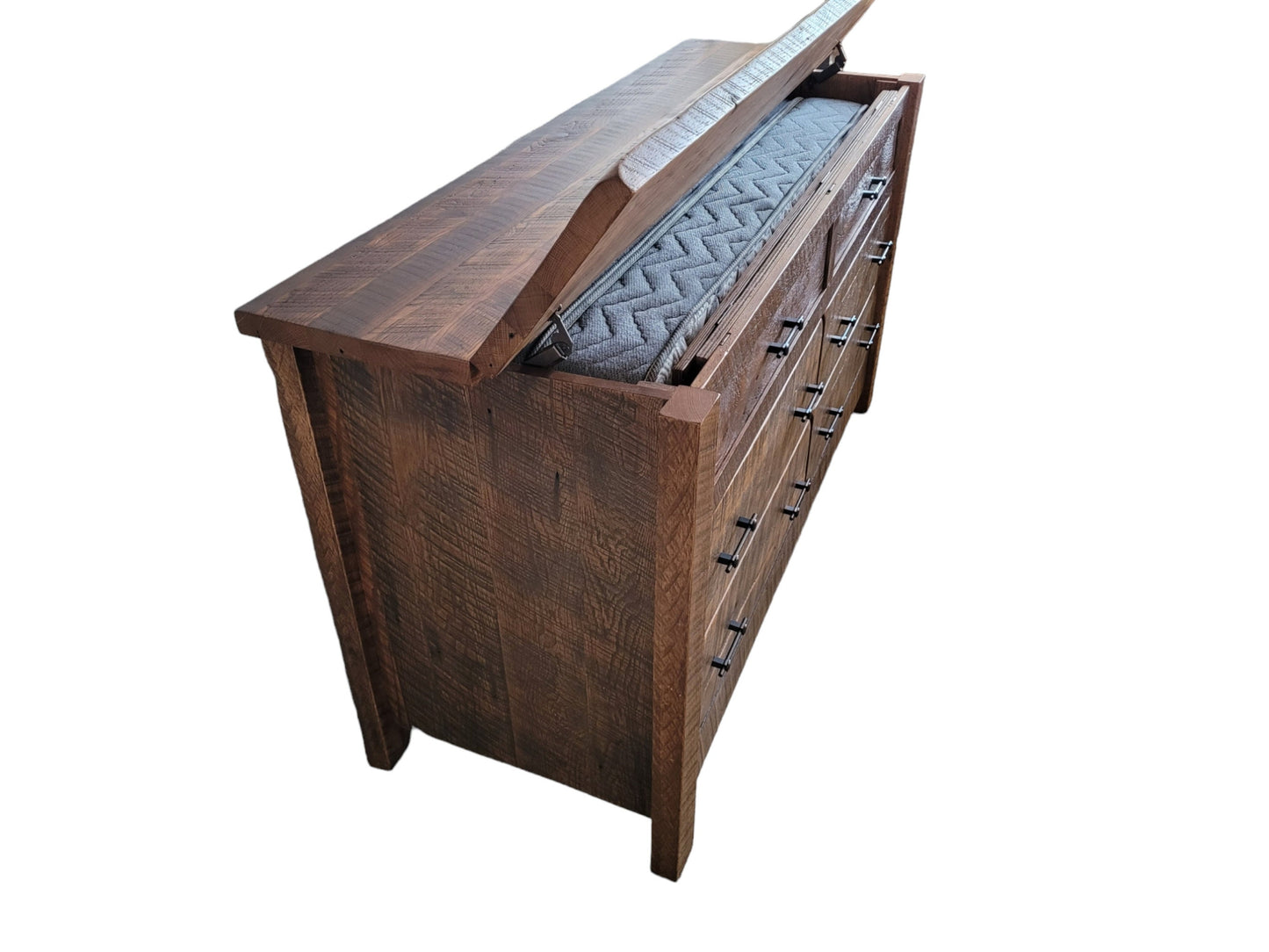 Reclaimed Barn Wood Murphy Bed Hideabed Dresser Bed Cabinet Bed, Mattress Included - Made in the USA