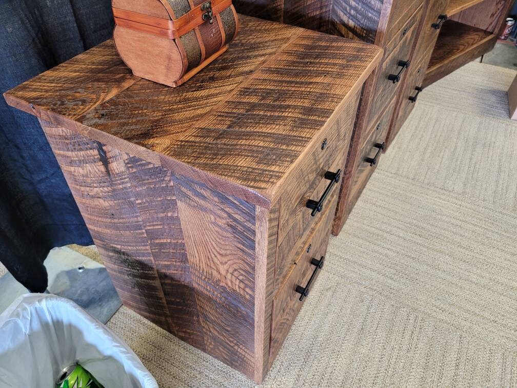 Reclaimed Barnwood Filing Cabinet, Choose Between 3 Sizes - Hand Built in the USA! Free Shipping