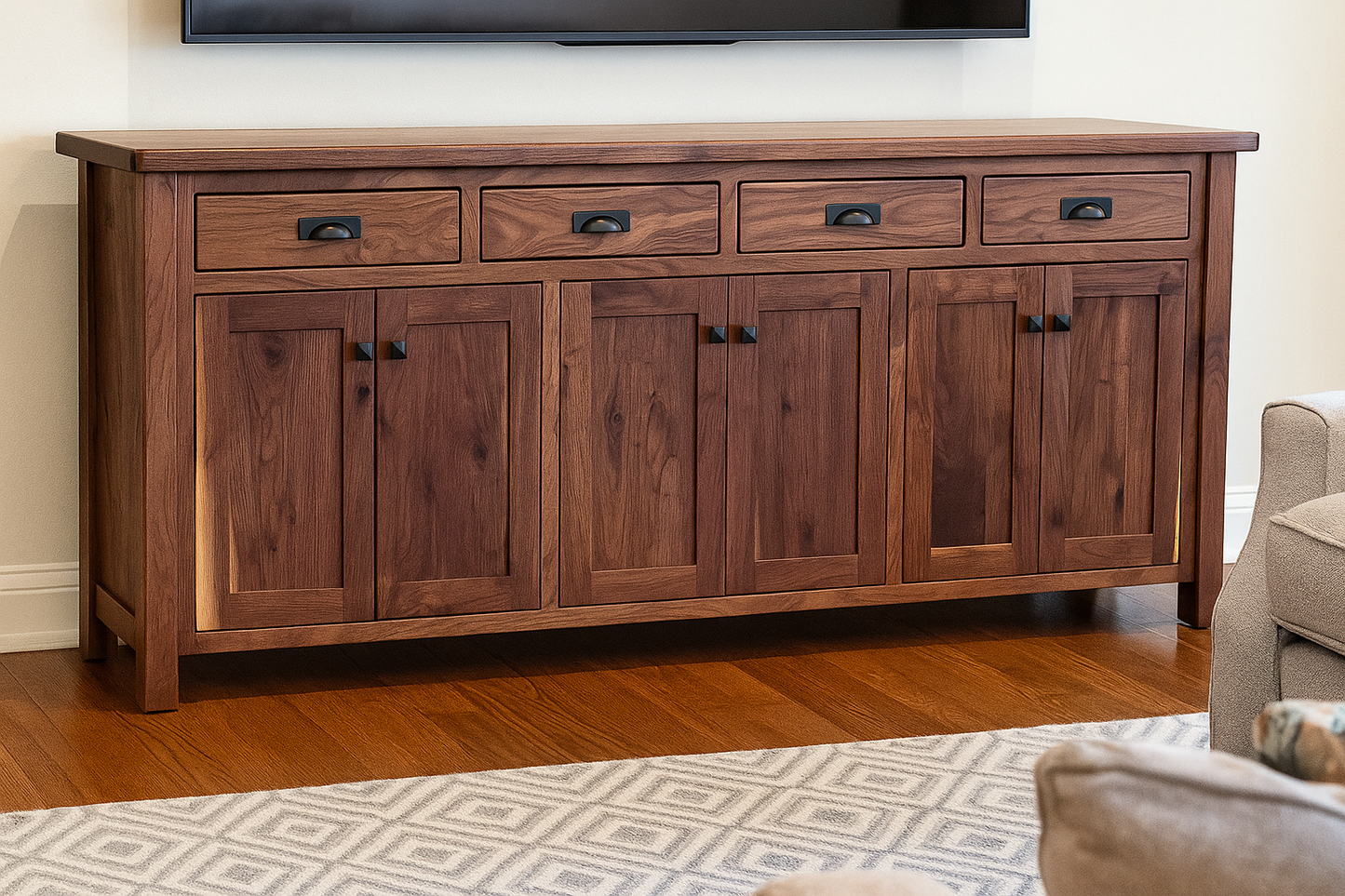 Walnut Sideboard Buffet Amish Built Rustic Walnut Buffet Made i