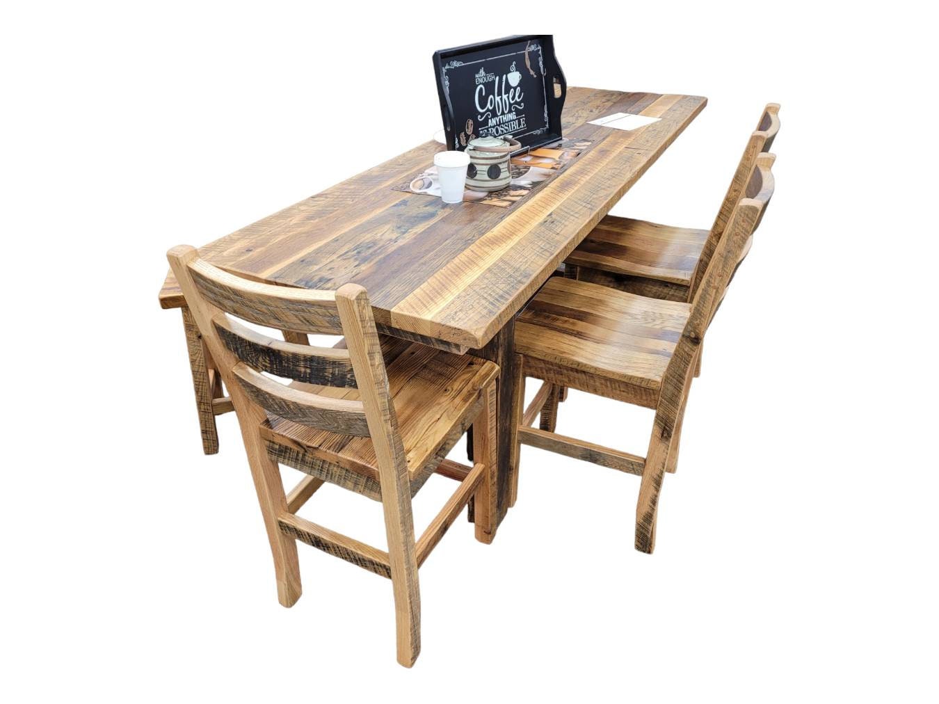 Timberland 7 Piece Reclaimed Barn Wood Table Set
