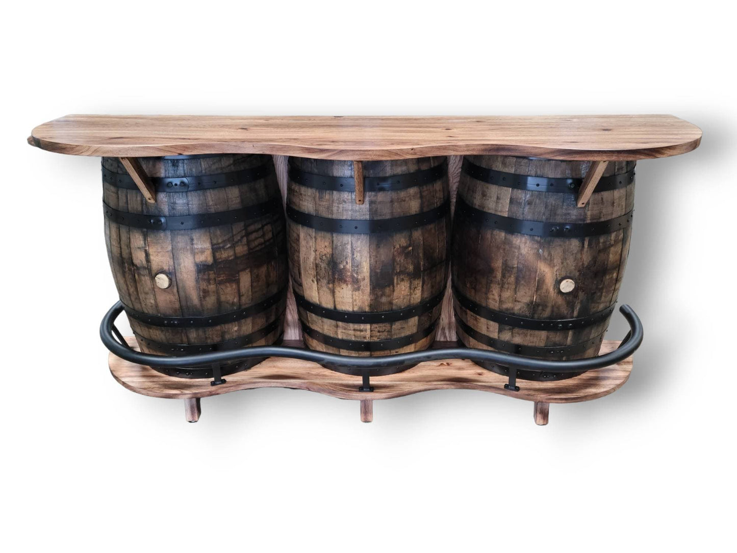 3 Barrel Whiskey Bar, Burnt Hickory, Free Shipping, Made in the USA!