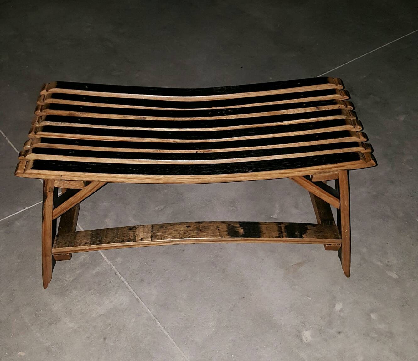 Whiskey Barrel Stave Bench, FREE Shipping Made in the USA!