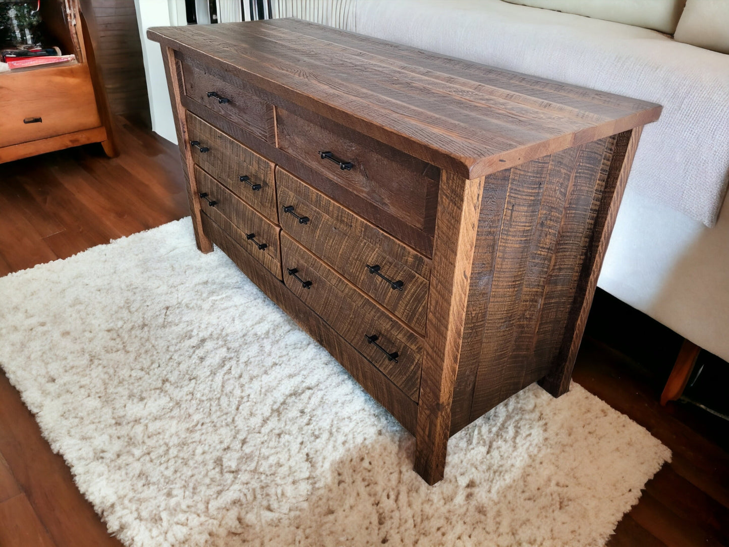 Reclaimed Barn Wood Murphy Bed Hideabed Dresser Bed Cabinet Bed, Mattress Included - Made in the USA