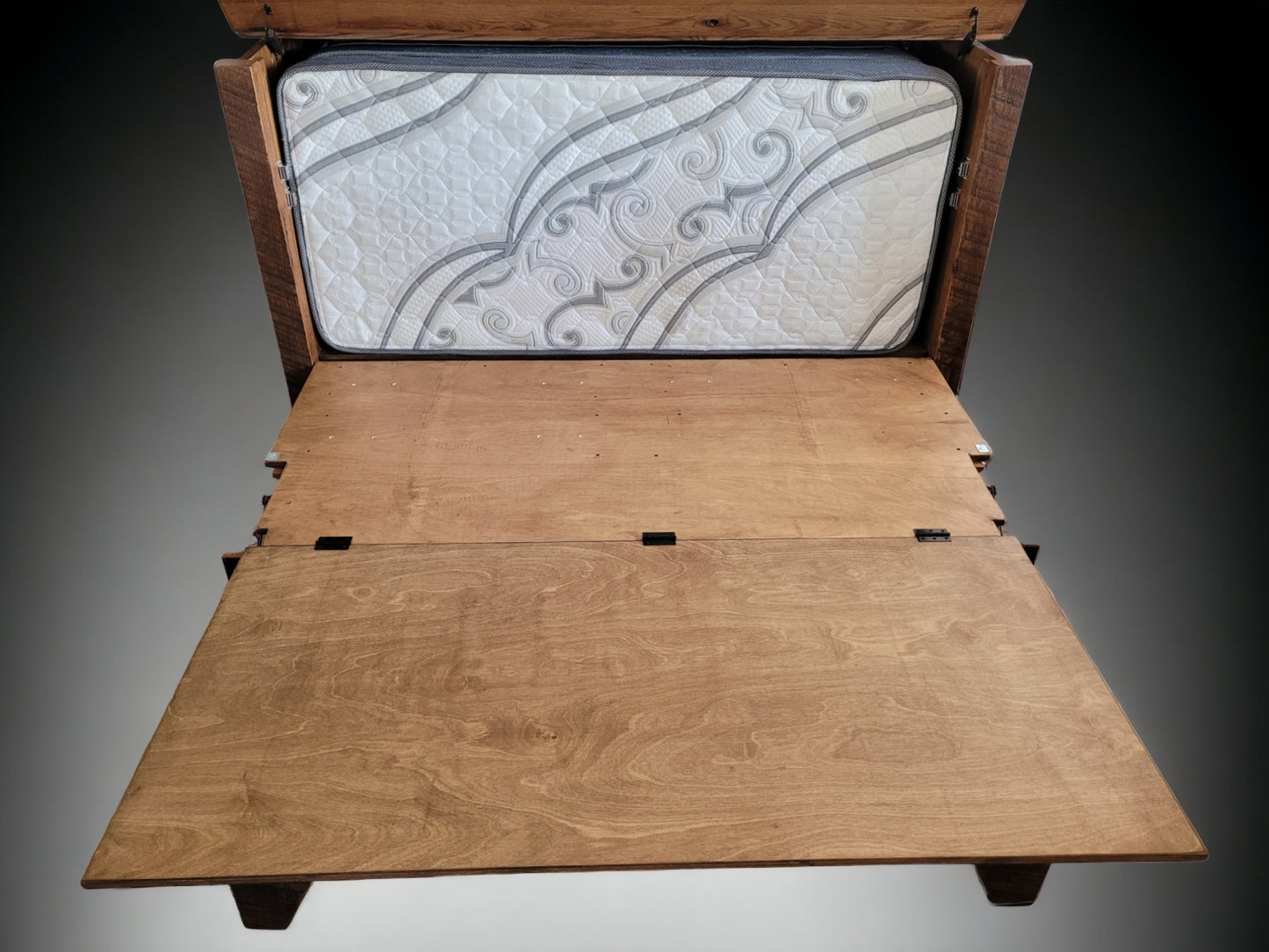 Reclaimed Barn Wood Murphy Bed Hideabed Dresser Bed Cabinet Bed, Mattress Included - Made in the USA