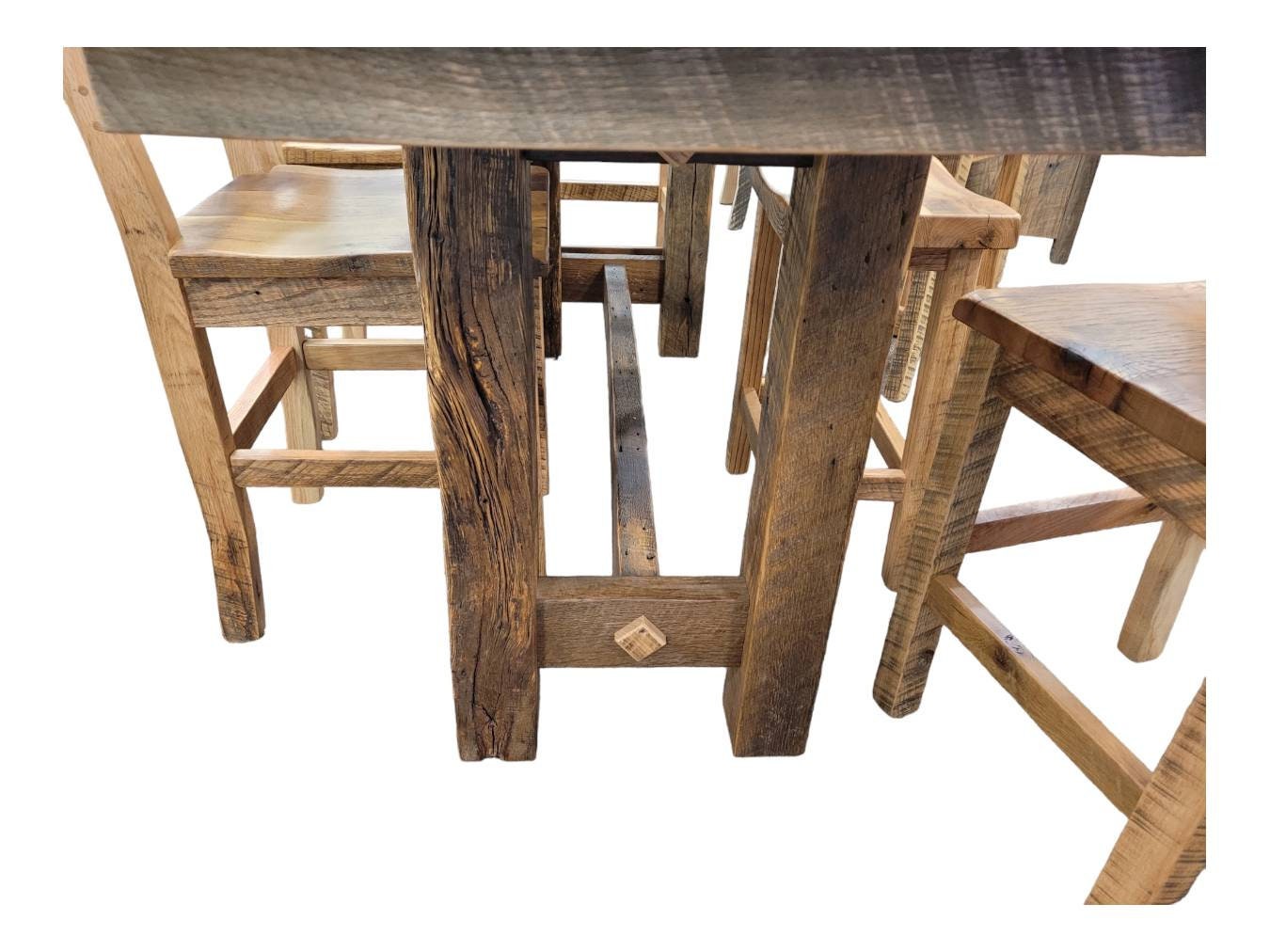 Timberland 7 Piece Reclaimed Barn Wood Table Set