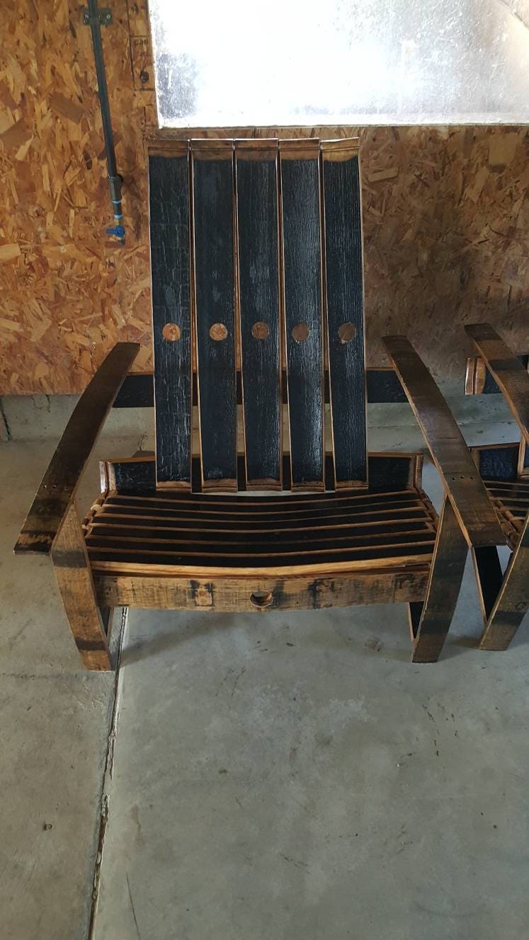 Bourban/Whiskey Barrel Stave Adirondack Chair, Sold Individually,FREE SHIPPING - Made in the USA!