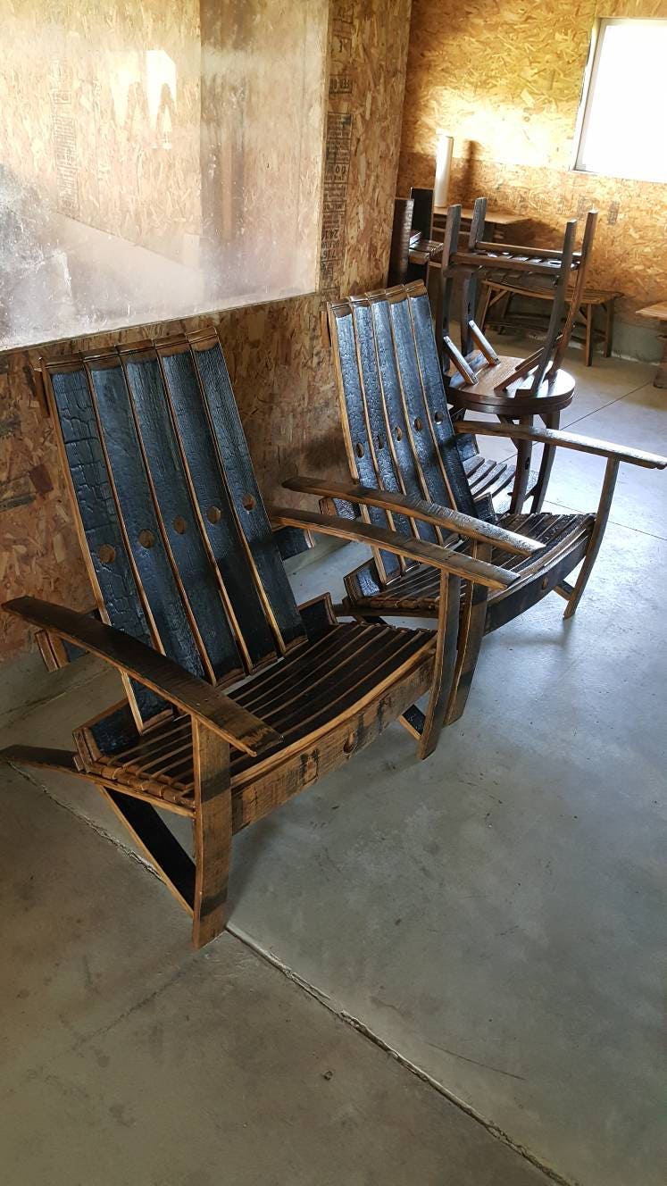 Bourban/Whiskey Barrel Stave Adirondack Chair, Sold Individually,FREE SHIPPING - Made in the USA!