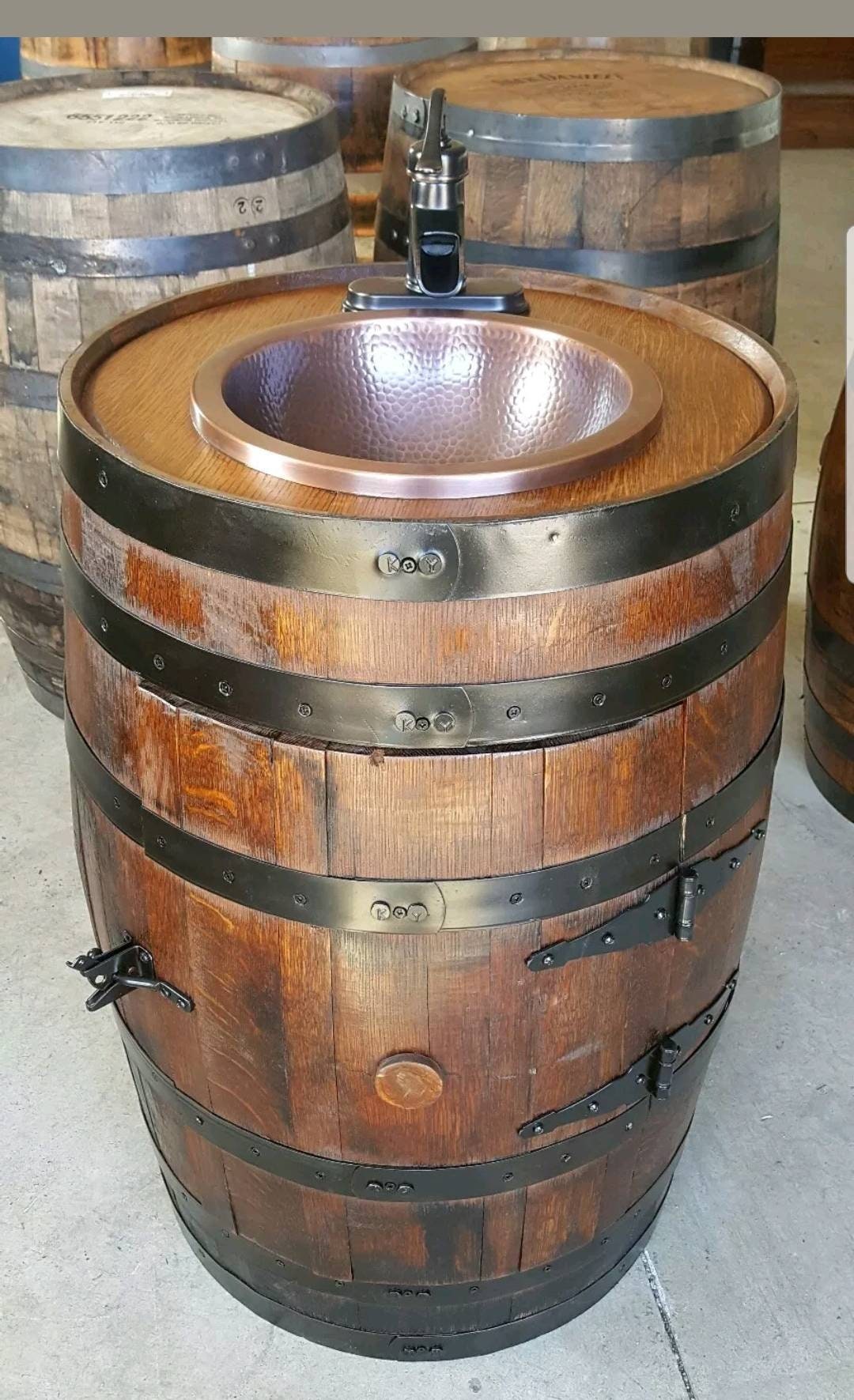Whiskey Barrel Vanity - Made in the USA!
