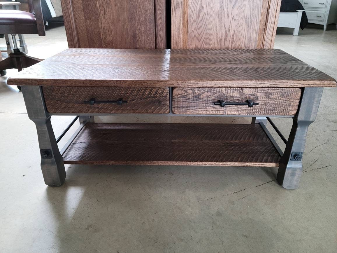 Rough Sawn Coffee Table - Hand Built in the USA, Free Shipping