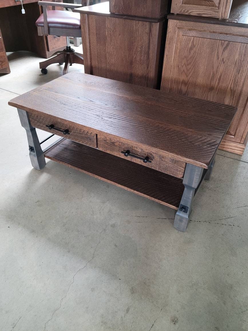 Rough Sawn Coffee Table - Hand Built in the USA, Free Shipping