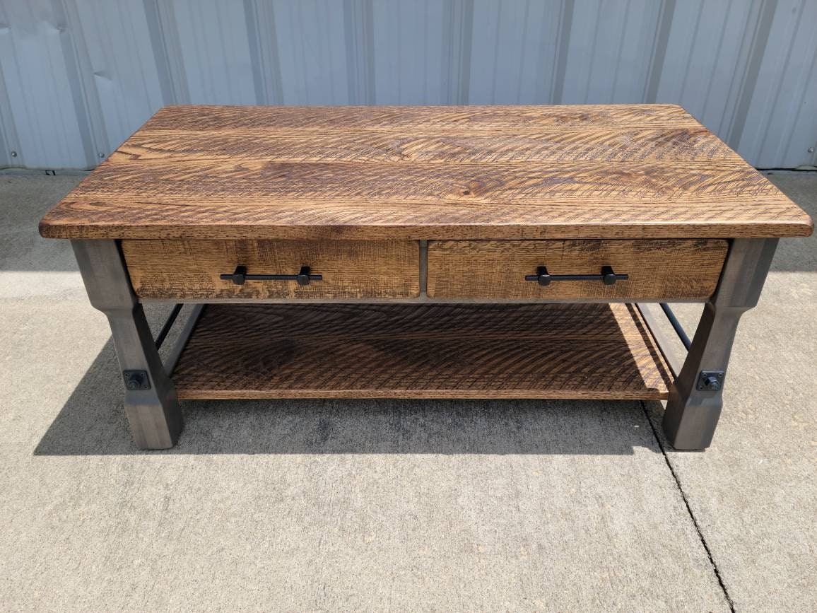 Rough Sawn Coffee Table - Hand Built in the USA, Free Shipping