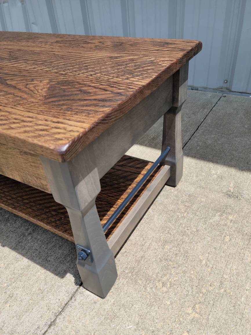 Rough Sawn Coffee Table - Hand Built in the USA, Free Shipping