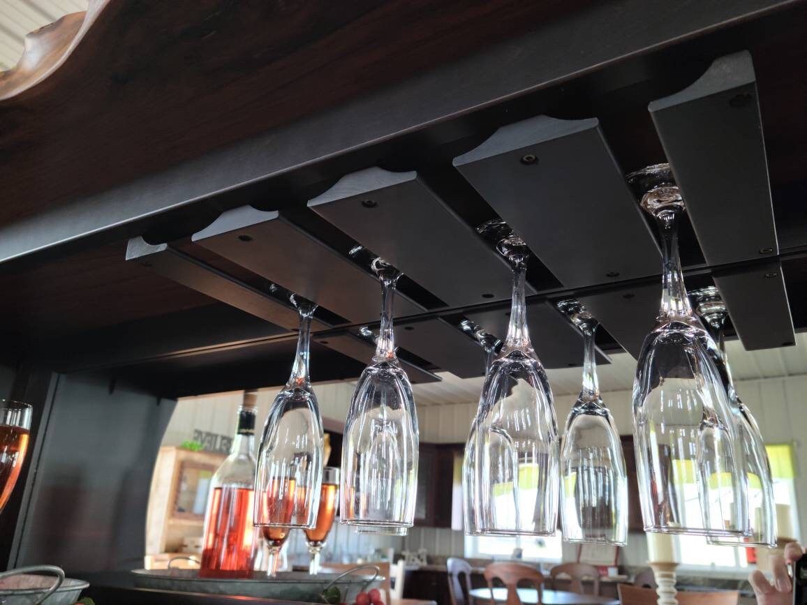 Live Edge Hand Crafted Wine Buffet, Made in the USA with Free Shipping!