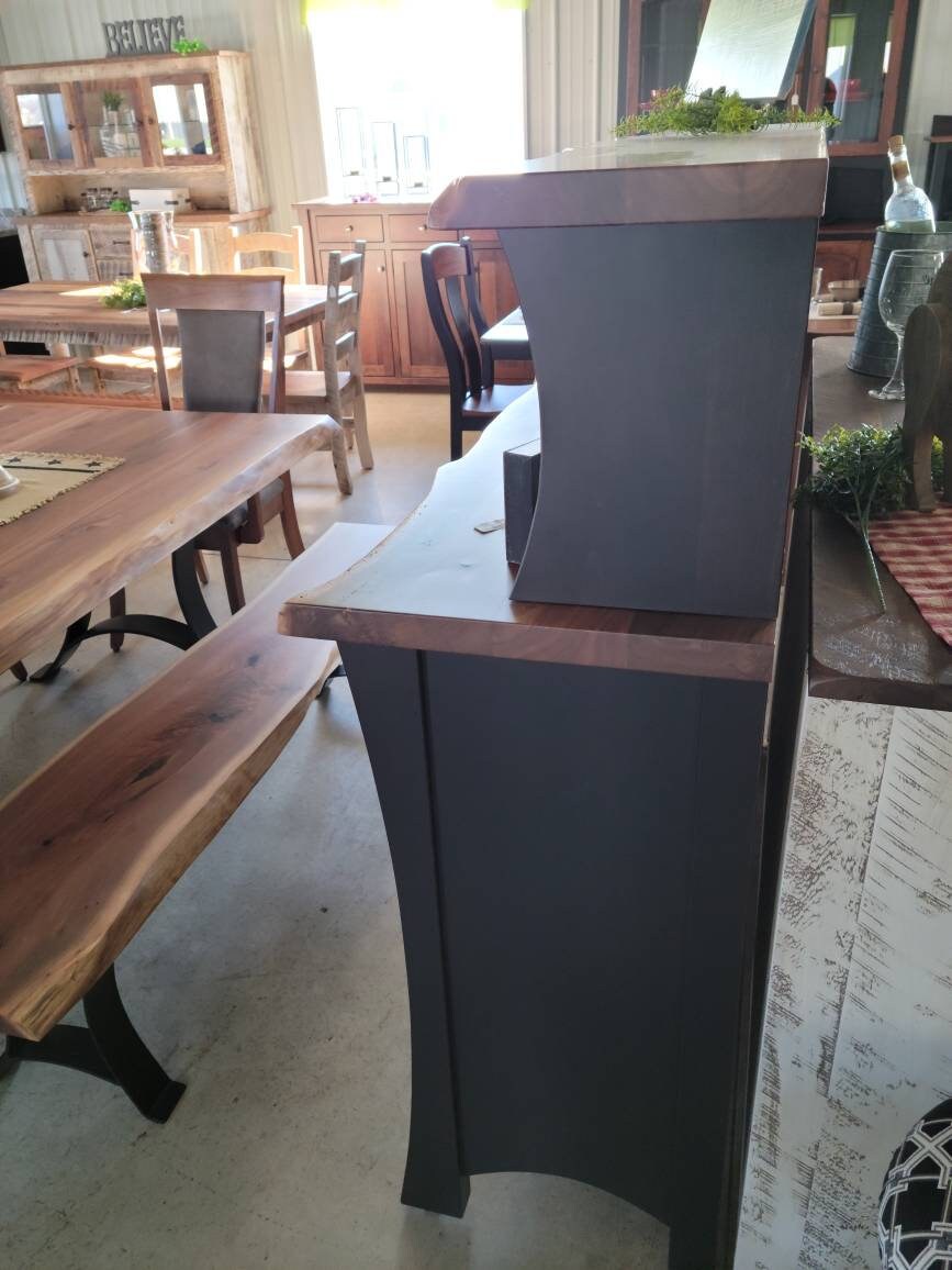 Live Edge Hand Crafted Wine Buffet, Made in the USA with Free Shipping!