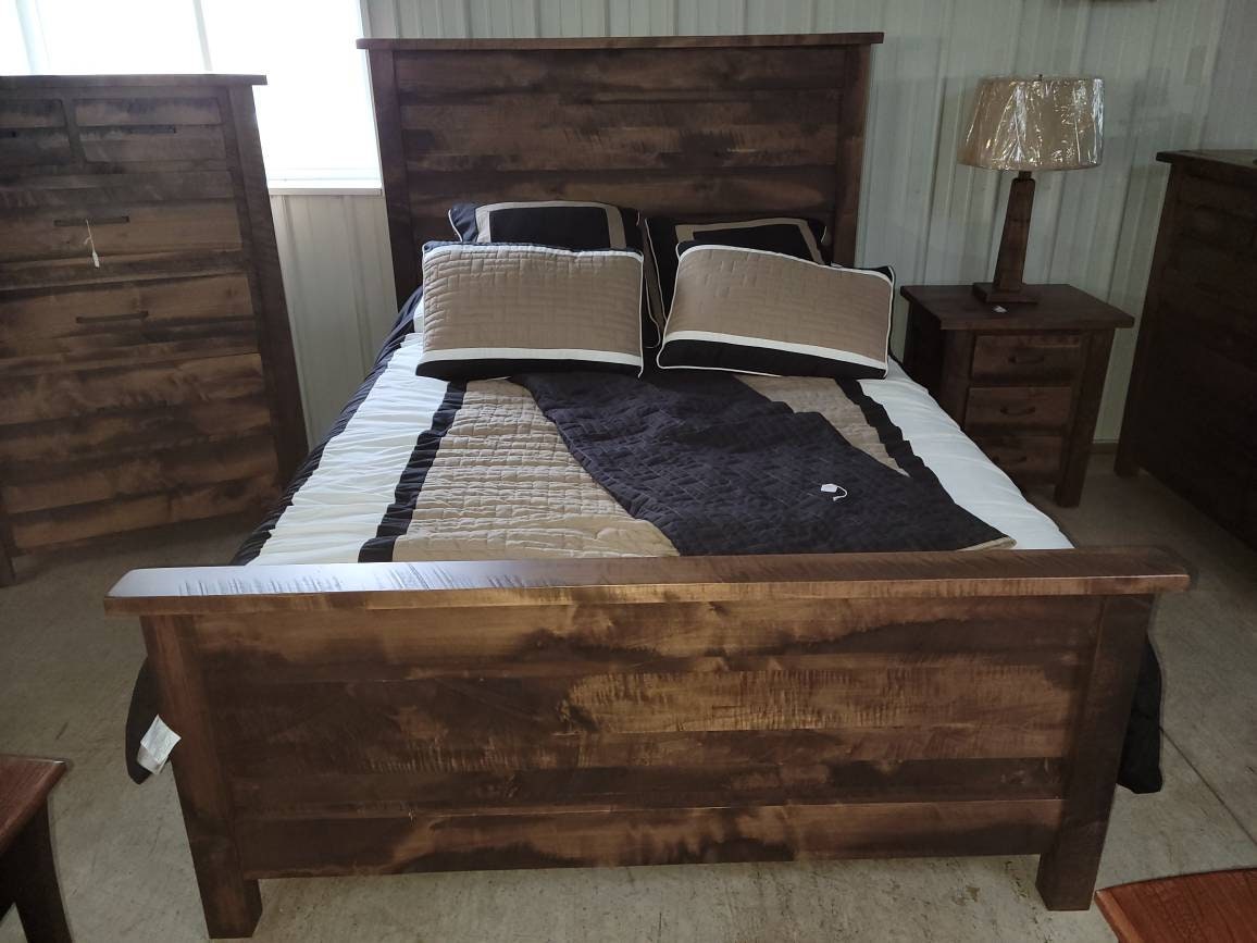 Country Mission 5 pc. Rough Sawn Maple Bedroom Set , Includes Bed, Dresser, Nightstand, Chest of Drawers, & Mirror - Free Shipping