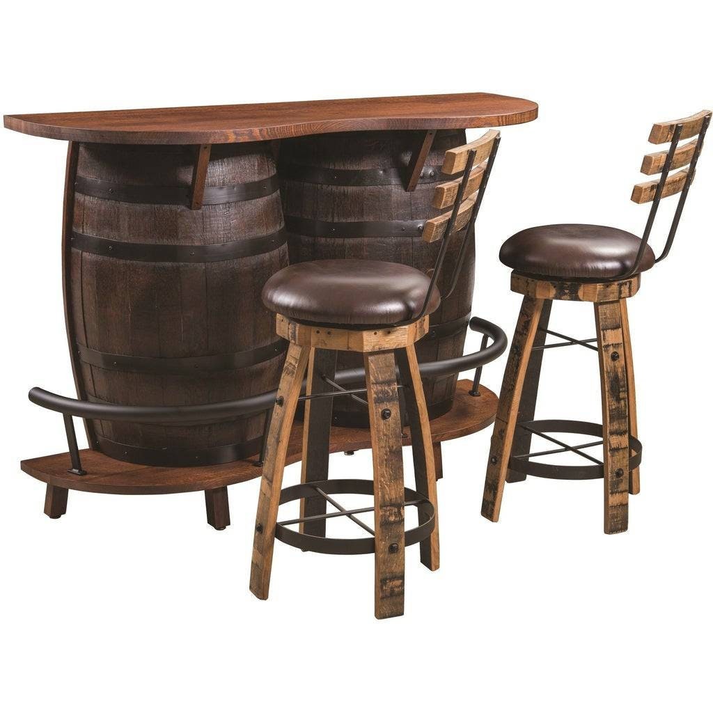 Amish Built Whiskey Barrel Bar