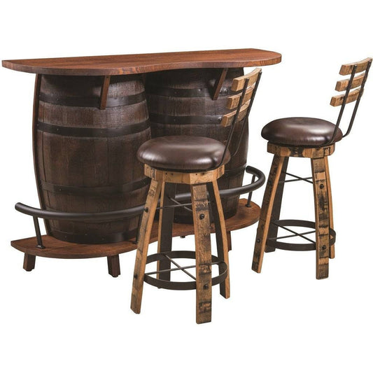 Amish Built Whiskey Barrel Bar