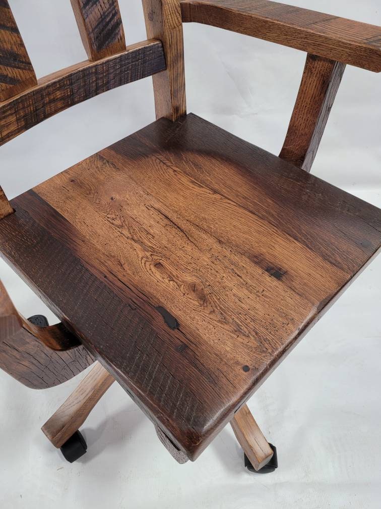 Reclaimed Barnwood Lumber Desk Chair, Very Heavy Duty, Free Shipping!