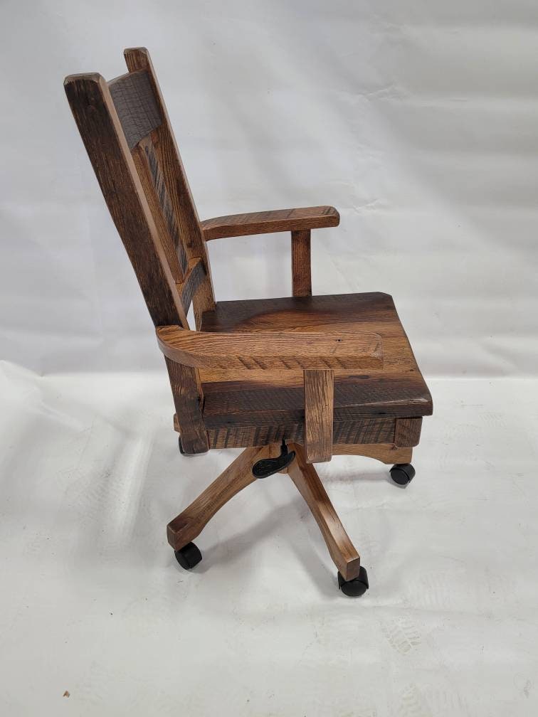 Reclaimed Barnwood Lumber Desk Chair, Very Heavy Duty, Free Shipping!