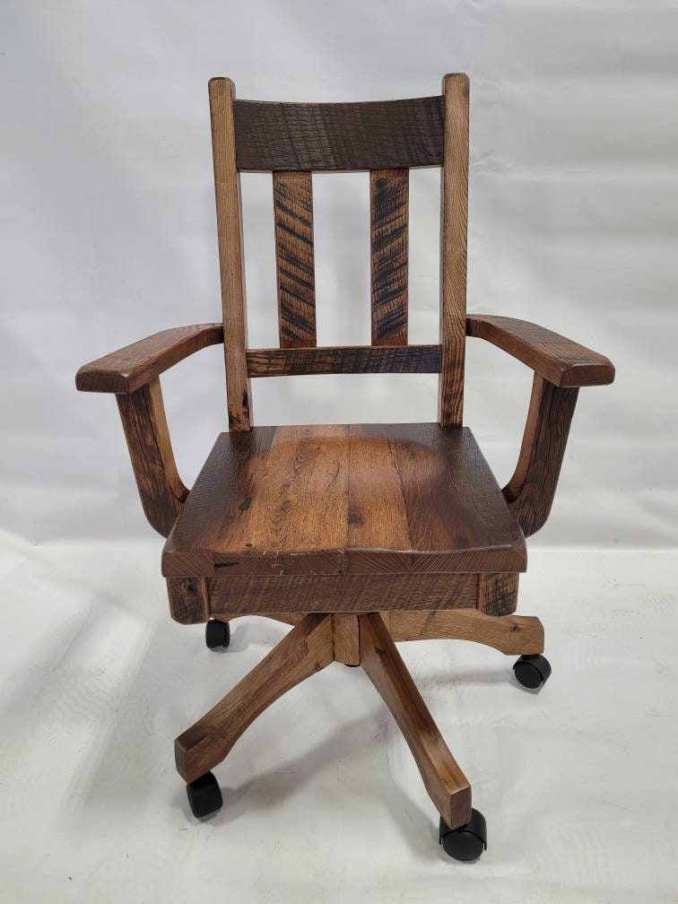 Reclaimed Barnwood Lumber Desk Chair, Very Heavy Duty, Free Shipping!