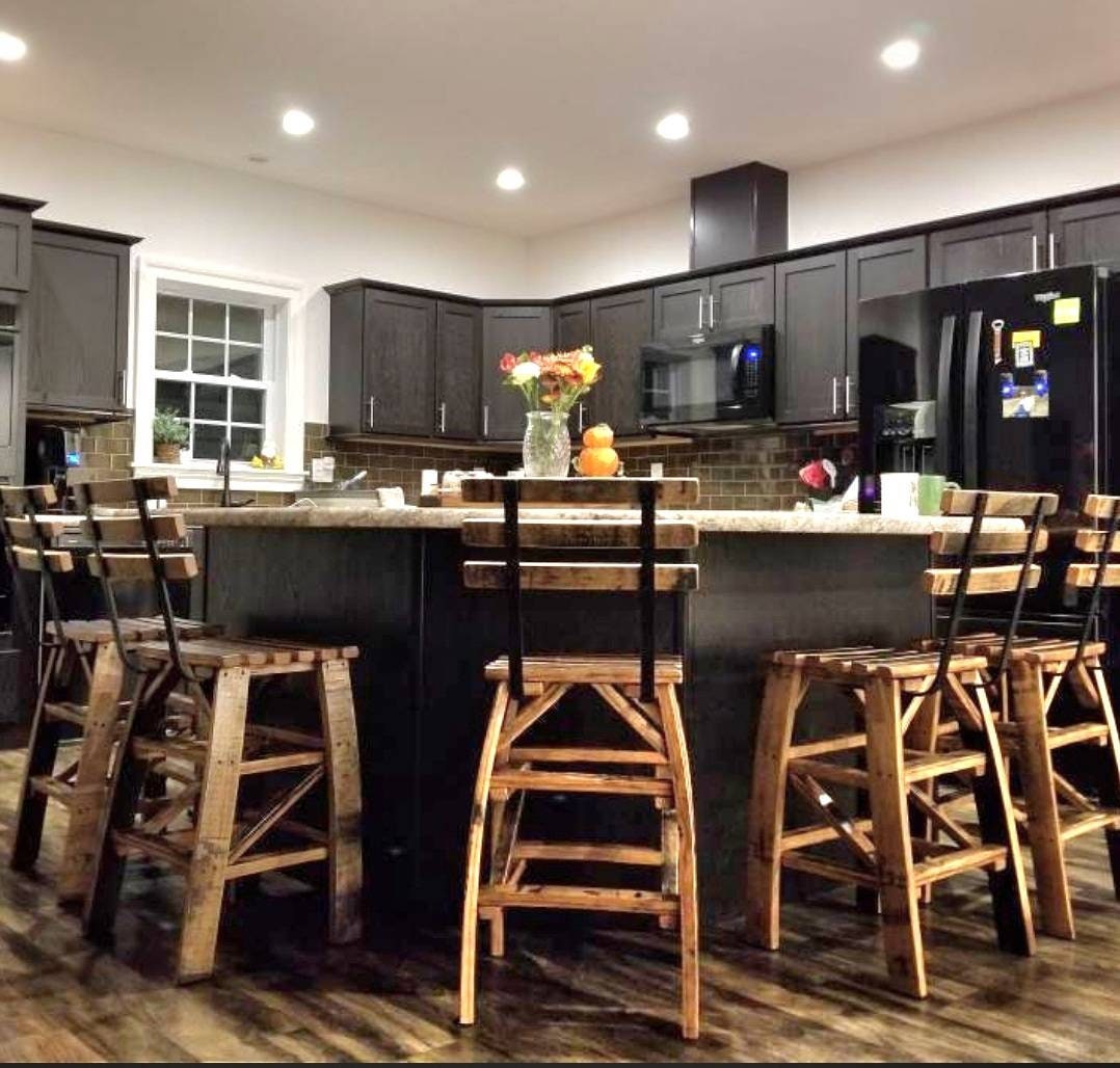 Whiskey Barrel Stave Bar Stools - Made Entirely Of Whiskey Barrel Staves, FREE SHIPPING - Made in the U.S.A!!