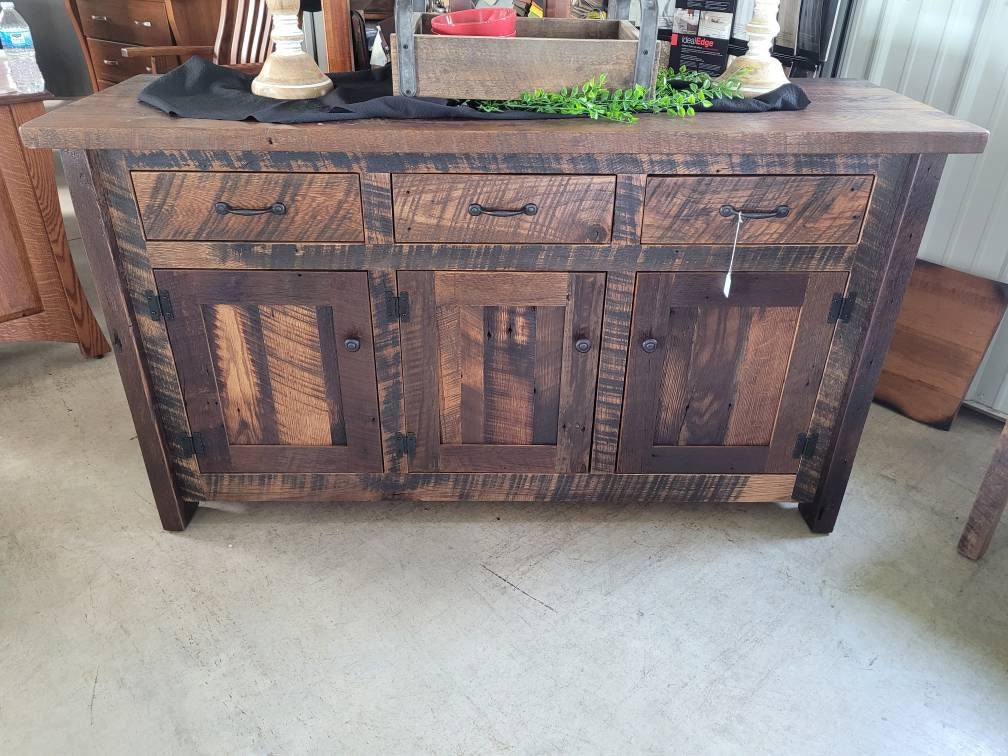 Reclaimed Lumber Buffet, Authentic, Beautiful, Solid Amish Built 60"long X 19" deep X 35" tall, Free Shipping