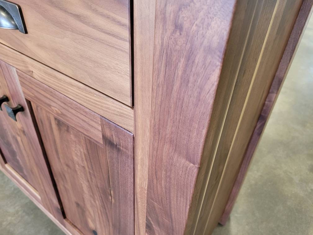 Walnut Sideboard Buffet Amish Built Rustic Walnut Buffet Made in the USA with Free Shipping!