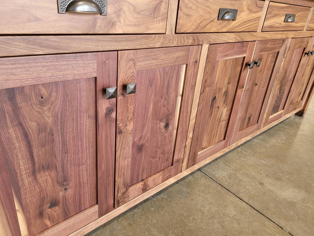 Walnut Sideboard Buffet Amish Built Rustic Walnut Buffet Made in the USA with Free Shipping!
