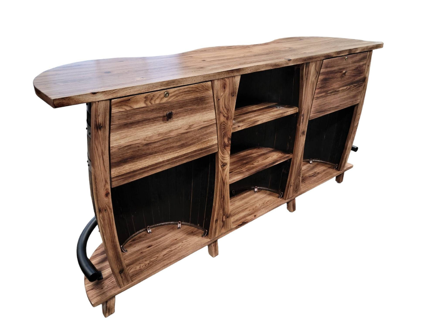 Whiskey Barrel Bar Bourbon Barrel Bar, Burnt Hickory Bar