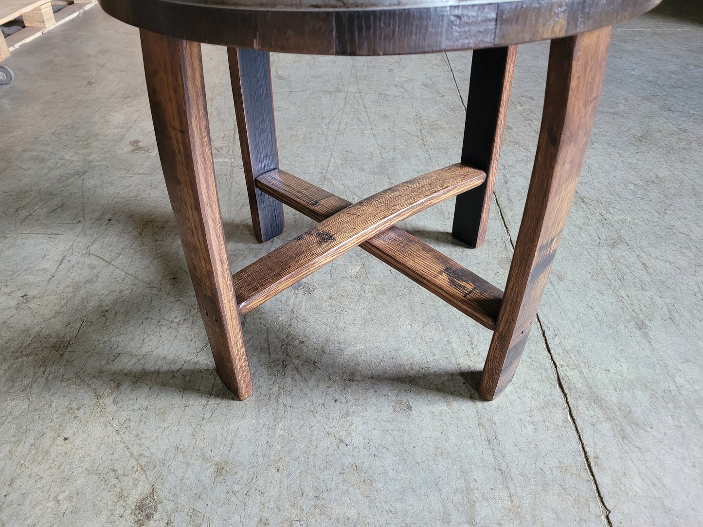 Whiskey Barrel End Table with Stave Legs, Hand Built in the USA! Free Shipping