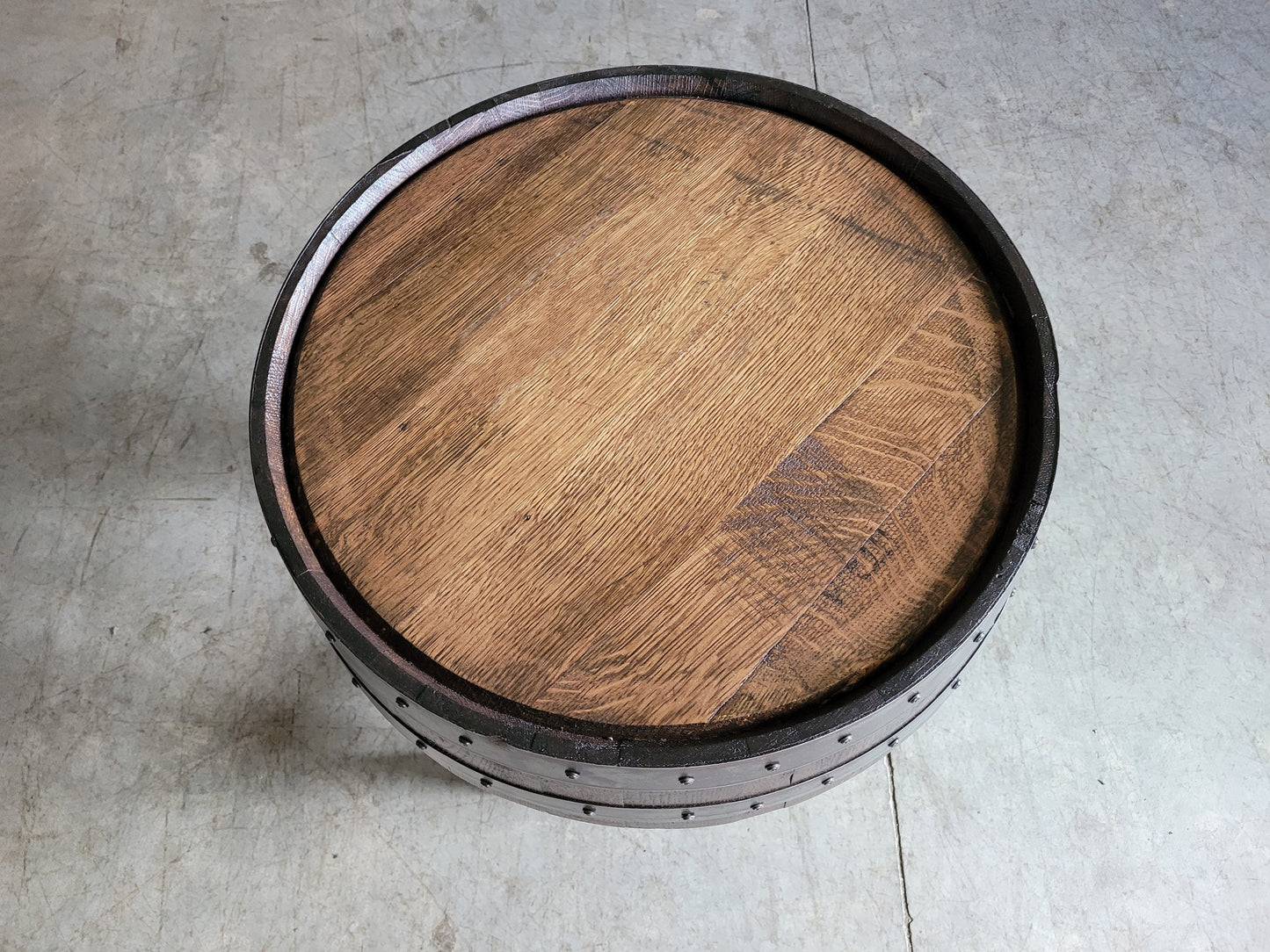 Whiskey Barrel End Table with Stave Legs, Hand Built in the USA! Free Shipping