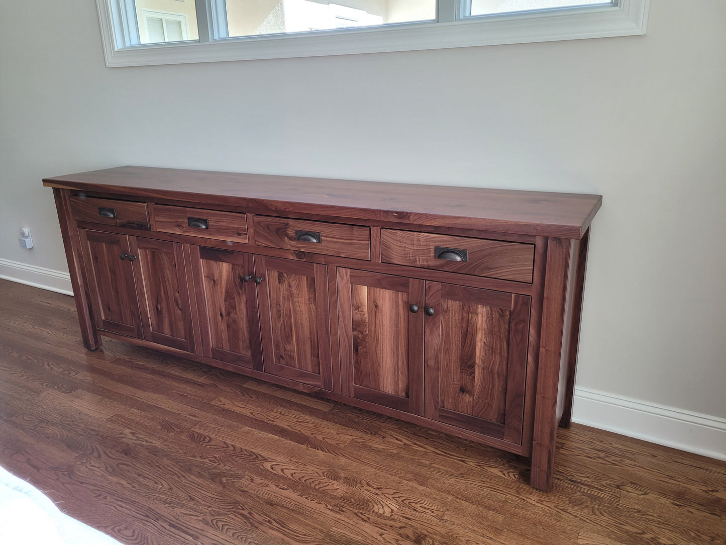 Walnut Sideboard Buffet Amish Built Rustic Walnut Buffet Made in the USA with Free Shipping!