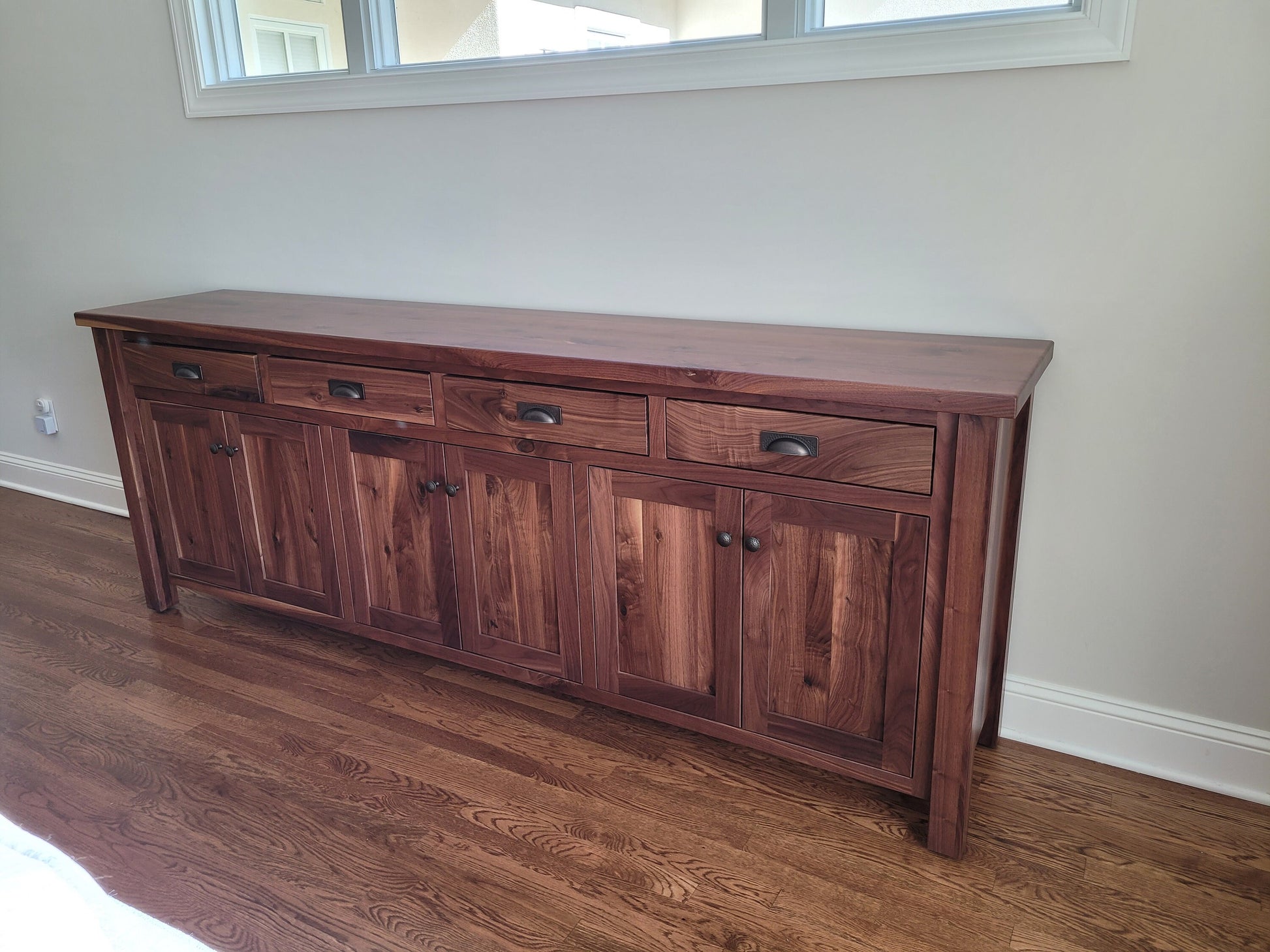Walnut Sideboard Buffet Amish Built Rustic Walnut Buffet Made in the USA with Free Shipping!